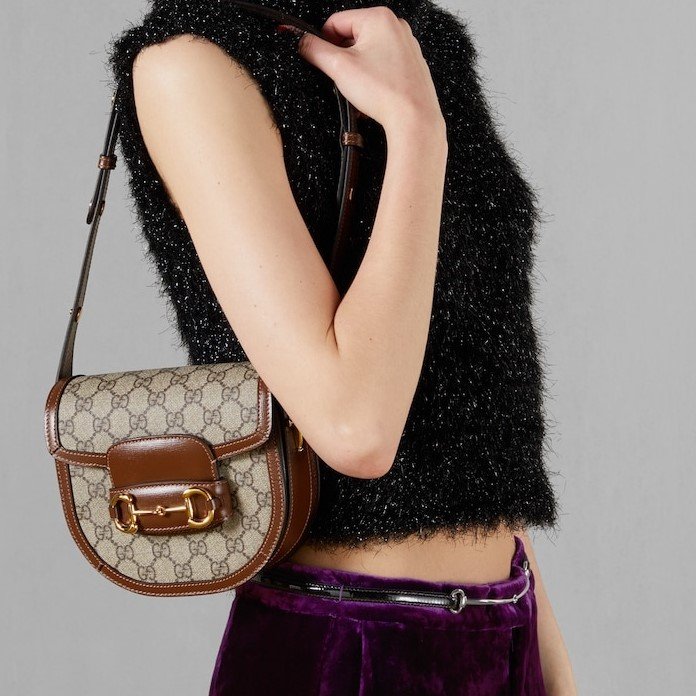 Gucci GG Supreme Horsebit 1955 Mini Rounded Shoulder Bag - Image 6