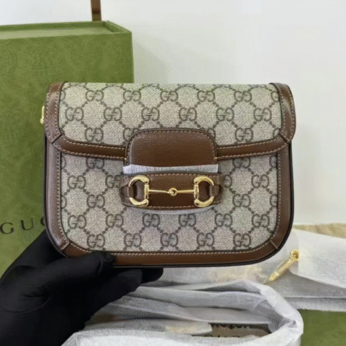 Gucci GG Supreme Horsebit 1955 Mini Rounded Shoulder Bag